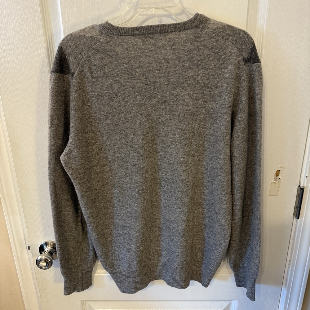 Mapier 100% Wool Sweater Gray Size Large Made In Italy‎ Long Sleeve V-Neck - Picture 5 of 5